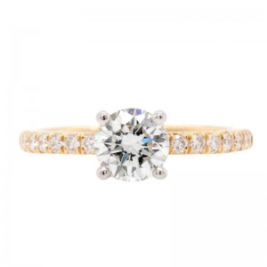 Yellow Gold Round Brilliant Cut Solitaire Diamond Engagement Ring