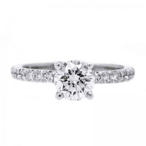 1.06ct White Gold Round Brilliant Cut Solitaire Diamond Engagement Ring