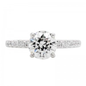 1.58ct White Gold Round Brilliant Cut Solitaire Diamond Engagement Ring