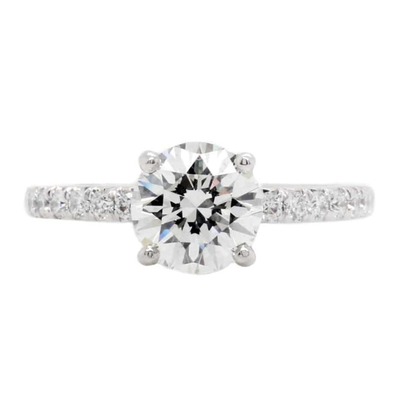 1.58ct White Gold Round Brilliant Cut Solitaire Diamond Engagement Ring