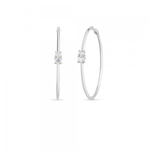 Roberto Coin White Gold Diamond Hoop Earrings