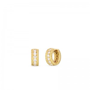 Roberto Coin Yellow Gold Diamond Hoop Earrings