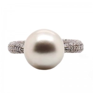 1.47ctw Brown Pearl & Diamond Ring