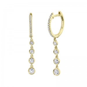 Yellow Gold Diamond Drop Earrings