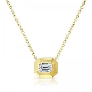 Rahminov Yellow Gold Facet Bezel Diamond Drop Pendant