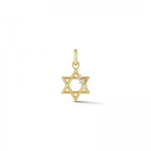 18k Yellow Gold Star of David Charm