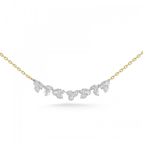 Jade Trau 18k Yellow Gold & Platinum Posey Diamond Necklace