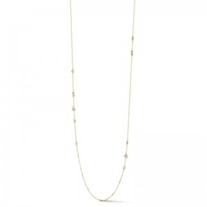 18k Yellow Gold & Platinum Posey Diamond Station Necklace