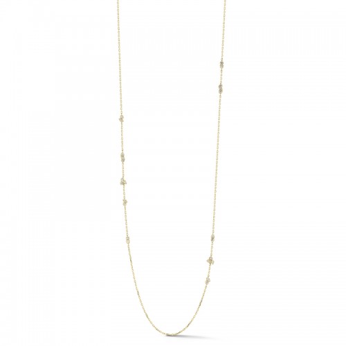 Jade Trau 18k Yellow Gold & Platinum Posey Diamond Station Necklace