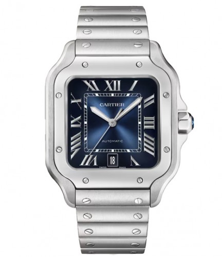 Santos de Cartier Watch, Large Model, Automatic Movement, Steel, Interchangeable Bracelets