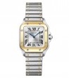 Santos de Cartier Watch, Small Model, Quartz Movement, Yellow Gold, Steel, Interchangeable Bracelets
