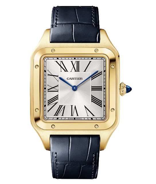 Cartier Santos-Dumont Watch, Extra Large Model, Hand-Wound Mechanical Movement, 18k Yellow Gold , Leather