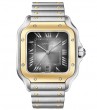 Santos de Cartier Watch, Large Model, Automatic Movement, Steel, 18k Yellow Gold, Interchangeable Bracelets