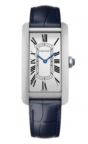 Tank Americaine Watch, Large Model, Automatic Movement, Steel, Leather