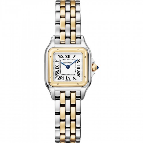 Panth&egravere de Cartier Watch, Small Model, Quartz Movement, Yellow Gold, Steel