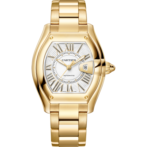 Cartier Roadster Watch, Medium Model, Automatic Movement, Yellow Gold , Interchangeable Straps