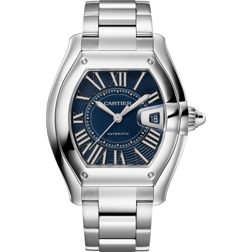 Cartier Roadster Watch, Large Model, Automatic Movement, Steel, Interchangeable Straps