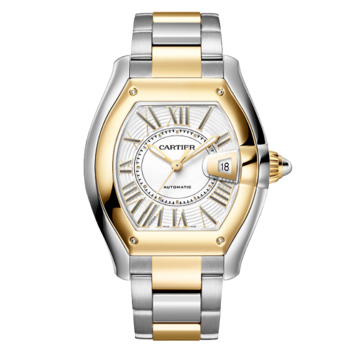 Cartier Roadster Watch, Large Model, Automatic Movement, Steel & Yellow Gold, Interchangeable Straps