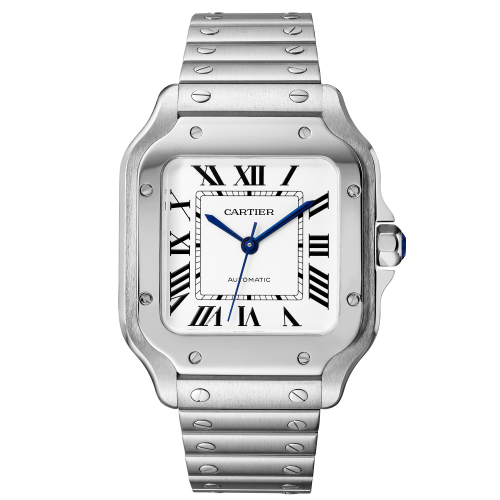 Santos de Cartier Watch, Large Model, Automatic Movement, Steel, Interchangeable Bracelets