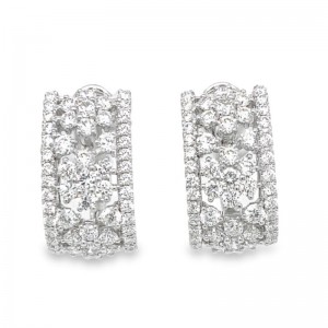 3.31ctw White Gold Diamond Hoop Earrings