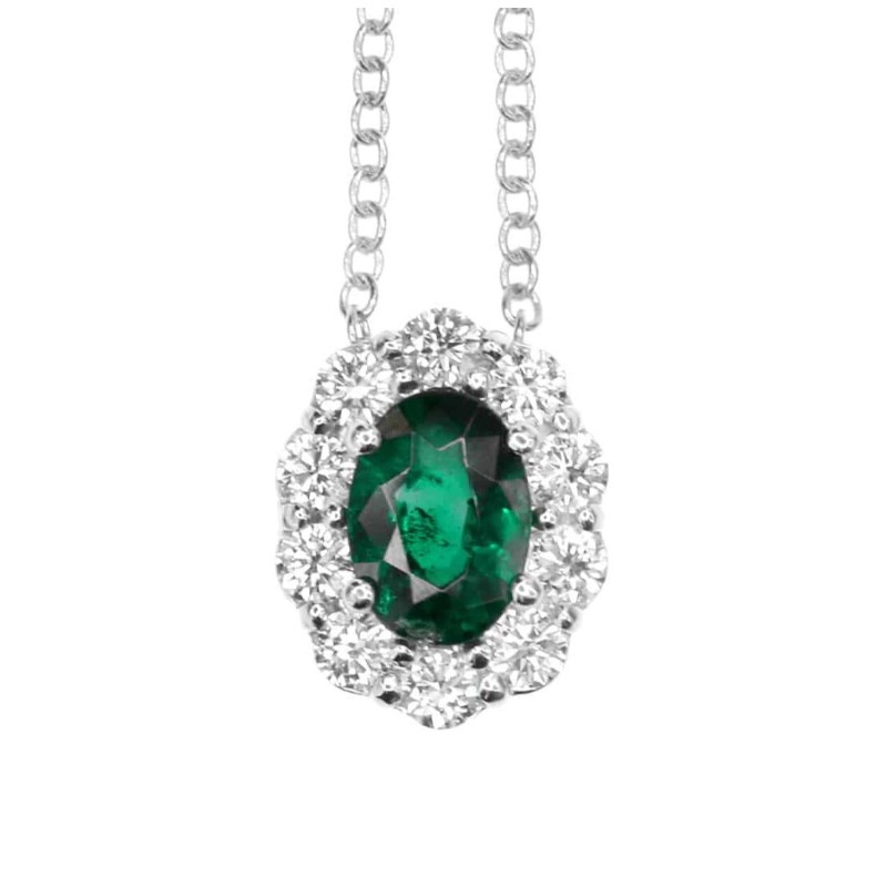 https://www.simonsjewelers.com/upload/product/White Gold Emerald Oval Cut Pendant with 0.38ctw Diamonds