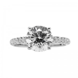 2.22ct Platinum Round Brilliant Cut Diamond Engagement Ring
