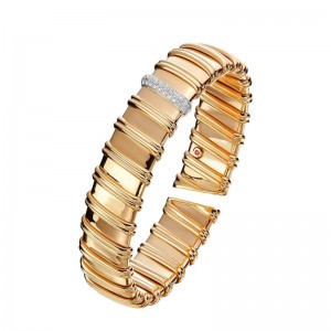 Roberto Coin Nabucco Rose Gold Diamond Bangle Bracelet