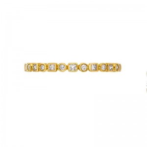 Yellow Gold Diamond Art Deco Stacking Band