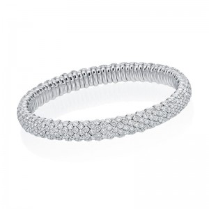 9.20ctw White Gold Diamond Stretch Bracelet