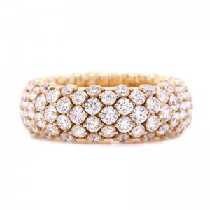 3.30ctw Yellow Gold Diamond Stretch Ring