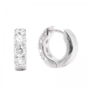 1.36ctw White Gold Huggie Earrings