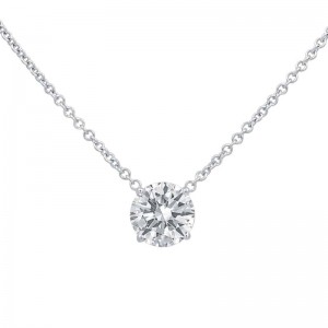 3.51ct White Gold Round Brilliant Cut Diamond Pendant