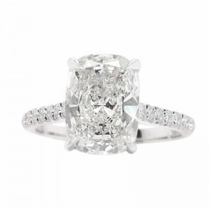 3.54ct Platinum Cushion Cut Diamond Engagement Ring