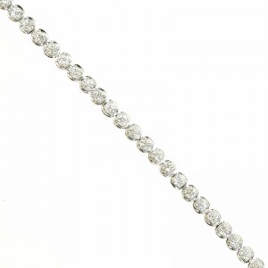 3.70ctw White Gold Bezel Set Diamond Bracelet