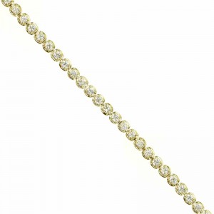 3.70ctw Yellow Gold Bezel Set Diamond Bracelet