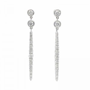 2.06ctw White Gold Diamond Drop Earrings