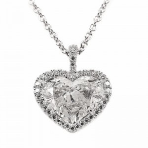 5.02ct White Gold Heart Shape Pendant Necklace