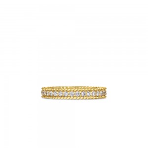Roberto Coin Symphony Yellow Gold Princess Cut Eternity Band