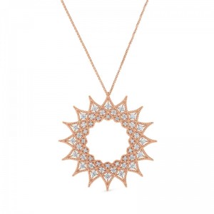 Roberto Coin Rose Gold Barocco Diamond Pendant Necklace