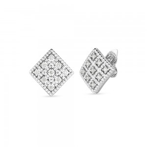 Roberto Coin Barocco White Gold Diamond Earrings