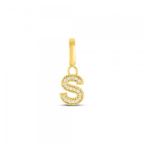 Roberto Coin Yellow Gold Diamond "S" Pendant Charm