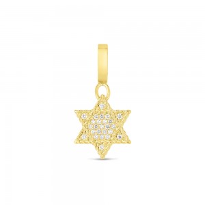 Roberto Coin Yellow Gold Diamond Star of David Pendant Charm