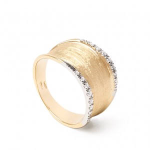 Marco Bicego Lunaria Collection Yellow Gold Ring with Diamonds