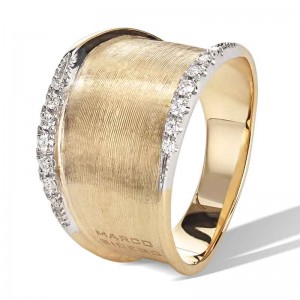 Marco Bicego Lunaria Collection Yellow Gold Ring with Diamonds