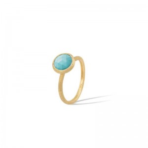 Marco Bicego Jaipur Color Collection Yellow Gold Turquoise Stackable Ring