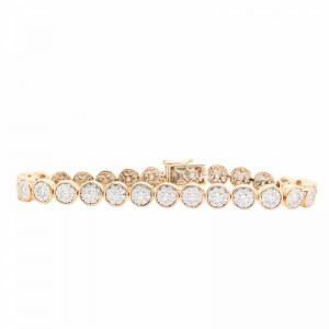 4.50ctw Yellow Gold Round Diamond Bracelet