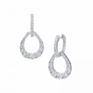 2.74ctw White Gold Diamond Drop Earrings