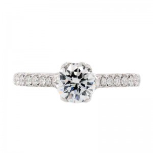 1.02ct White Gold Round Brilliant Cut Solitaire Diamond Engagement Ring