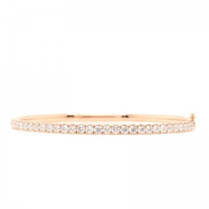 1.99ctw Rose Gold Round Brilliant Diamond Bangle Bracelet