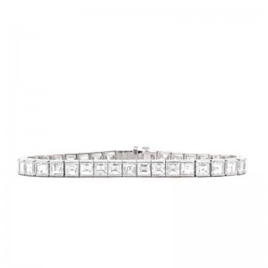 Rahaminov Platinum Carre Cut Diamond Bracelet